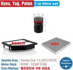 Honda Civic 1.6 FB7 Bosch Filtre Bakım Seti (2013-2016)