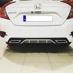 Honda Civic Fc5 Arka Tampon Difüzörü Çift Çıkış Standart Gri