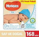 Huggies Yenidoğan Pure 3'lü Paket 168 Yaprak Islak Mendil