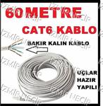 İntec Cat6 Kablo 60 Metre Bakır Telli Data/Internet/Modem/Ethernet Kablosu