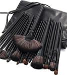 İzla 24 Parça Siyah Deri Çantalı Makyaj Fırça Seti