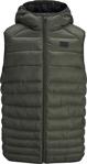 Jack Jones Erkek Yelek 12156213-Forest-Night Jjebomb Body Warmer Hood Yeşil