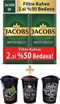 Jacobs Monarch Filtre Kahve 500 Gr - 2'Li + 3 Adet Kahve Bardağı
