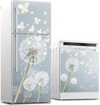 Jasmin2020 Beyaz Kelebekler Buzdolabı Ve Bulaşık Makinası Sticker Kaplama Etiketi