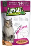 Jungle Pouch Kısırlaştırılmış Dana Etli Soslu 100 gr Yetiişkin Kedi Konservesi