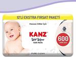 Kanz Yeni Doğan Islak Mendil 12 Paket 600 Yaprak