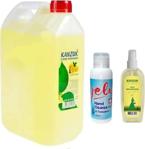 Kanzuk Kolonya 5 Litre Bidon 80 Derece Limon Kolonyası+170 Ml Sprey + 100 Ml Jel Dezenfektan