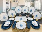 Keramika Kahvaltı Takımı 12 Kişilik 21 Parça Blue Magıc Mat Mavi Set