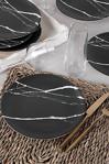 Keramika Siyah Mermer Pasta Tabağı 20 Cm 6 Adet - 17950
