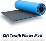 Keskesal- Pilates Minderi, Yoga Matı Si̇yah-Mavi 16 Mm