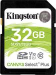 Kingston Canvas Select Plus 32GB 100MB/s C10 UHS-I U1 V10 SDS2/32GB SD Kart