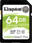 Kingston Canvas Select Plus 64Gb 100Mb/S C10 Uhs-I U1 V10 Sds2/64Gb Sd Kart