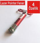 Kırmızı Lazer Pointer Kedi Oyuncağı Anahtarlık İkazlı Led Fener