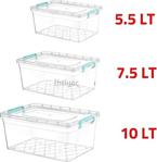 Kivi Home 10 Lt+7.5 Lt+5.5 Lt 3'Lü Kapaklı Saklama Kutusu