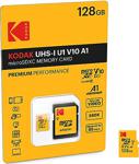 Kodak Msd 128Gb Uhs-I U1 V10 A1 Premium Performans Micro Sd Kart + Sd Adaptör