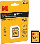 Kodak Sdxc 32Gb Class10 U3 Ultra Performans Sd Hafıza Kartı