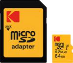 Kodak Ultra Performans 64 Gb Class 10 Uhs-1 U3 V30 A1 Micro Sd Kart + Sd Adaptör