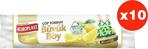 Koroplast Ekstra Güçlü Limon Büzgülü Büyük Boy 10Lu Çöp Torbası X 10 Paket (65X70 Cm)