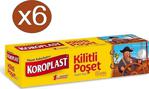 Koroplast Kilitli Çizgi Kahramanlar 20x25 cm 15 Adet 6'lı Paket Buzdolabı Poşeti