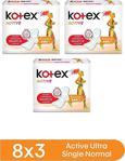 Kotex Active Ultra Single Normal Ped 8'Li X 3