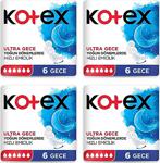 Kotex Ultra Gece Hijyenik Ped 6'Lı X 4 Adet