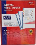 Kraf Kristal Poşet Dosya A4 100\'lü Paket