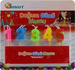 Ksmart Kartela Rakamlı Doğum Günü Mumu(1-10)