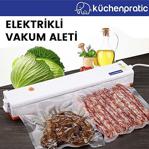 Küchen Pratic Ev Tipi Elektrikli Vakum Makinesi - Gıda Vakum Makinesi - 25 Poşet Hediye - Mavi
