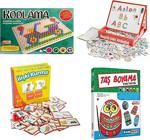 Kumtoys Kodlama + Diytoy Manyetik Tablet Alfabe + Diytoy Ilişki Kurma + Kumtoys Taş Boyama (4'Lü Set)