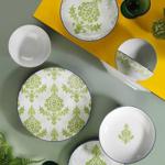 Kütahya Porselen 10733 Zeugma Bant Dekor 24 Parça Yemek Takımı Yeşil