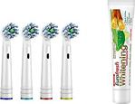 Kyver Cross Action 4'Lü Oral-B Uyumlu Dış Fırçası Yedek Başlığı + Farmasi Eurofresh Diş Macunu 50 G