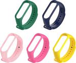 Kyver Xiaomi Mi Band 4 Ve 3 Uyumlu Silikon Kordon 5'Li Set (Set 2)