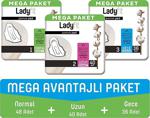 Lady Fit Ladyfit Pamuk Ped Mega Avantajlı Paket Normal 48 Adet + Uzun 40 Adet + Gece 36 Adet