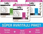 Lady Fit Ladyfit Pamuk Ped Süper Avantajlı Paket (Normal 24 Adet + Uzun 20 Adet + Gece 18 Adet)