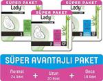 Ladyfit Bambu Ped Süper Avantajlı Paket (Normal 24 Adet + Uzun 20 Adet + Gece 18 Adet)