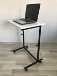 Laptop Sehpası Ve Masası - Yükseklik Ayarlı - Tekerlekli - Beyaz