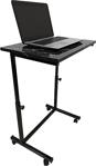 Laptop Sehpası Ve Masası Yükseklik Ayarlı Tekerlekli Siyah