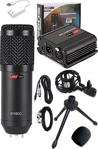 Lastvoice Bm800 Full Black Mikrofon + Phantom Power Ses Kartı Paketi