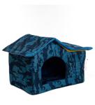 Lavista Çatılı Kedi Köpek Evi Mavi Kamuflaj Desenli