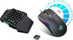 Layftech V100+A869 Gaming Tek El Oyuncu Klavye+7200 Dpı+7 Butonlu+Oyuncu Mouse Seti+Makro,7 Program