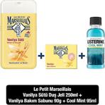 Le Petit Marseillais Duş Jeli Vanilya Sütü 250 Ml+Vanilya Katı Sabun 90 Gr+Listerine Cool Mint 95 Ml