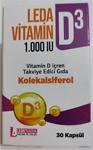 Ledapharma Vitamin D3 1000'Iu D Vitamin Içeren Takviye 30 Kapsül