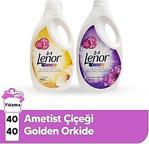 Lenor Ametist Çiçeği 2200 Ml 40 Yıkama + Golden Orkide 2200 Ml 40 Yıkama Sıvı Deterjan Premium Set