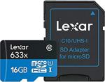 Lexar 16Gb Microsdhc Uhs-I High Speed With Adapter(C 10