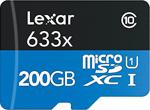 Lexar 200Gb 633X Microsdxc Uhs-I 95Mb/Sn + Usb3.0 (Class 10) U1 Hafıza Kartı