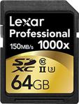 Lexar 64 GB 1000x SDXC UHS II Profesyonel Hafıza Kartı