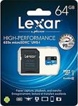Lexar 64 Gb 633X A1 U3 V30 4K Micro Sd Hafıza Kartı + Adaptör (95Mb/S)