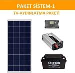 Lexron Aydınlatma-Tv Paketi Solar Paket 170W Güneş Paneli Paket 1