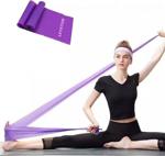 Leyaton Pilates Bandı Jimnastik Plates Lastiği 150X15 Cm Egzersiz Aerobik Bant 1 Adet Mor