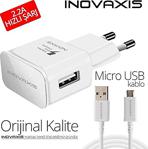 Lg Şarj Cihazı + Micro Usb Data Kablosu, Beyaz, 2A İnovaxis Cc22